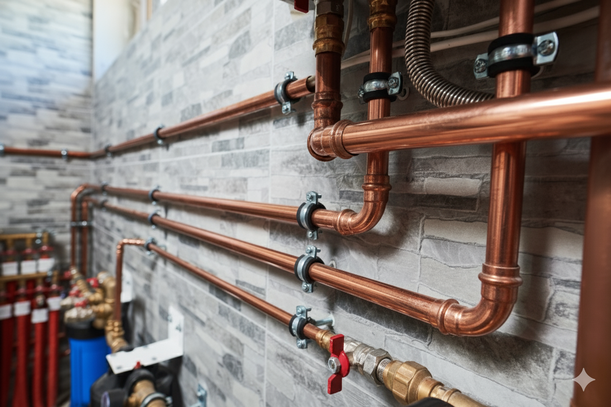 Plumbing Pipes on a wall